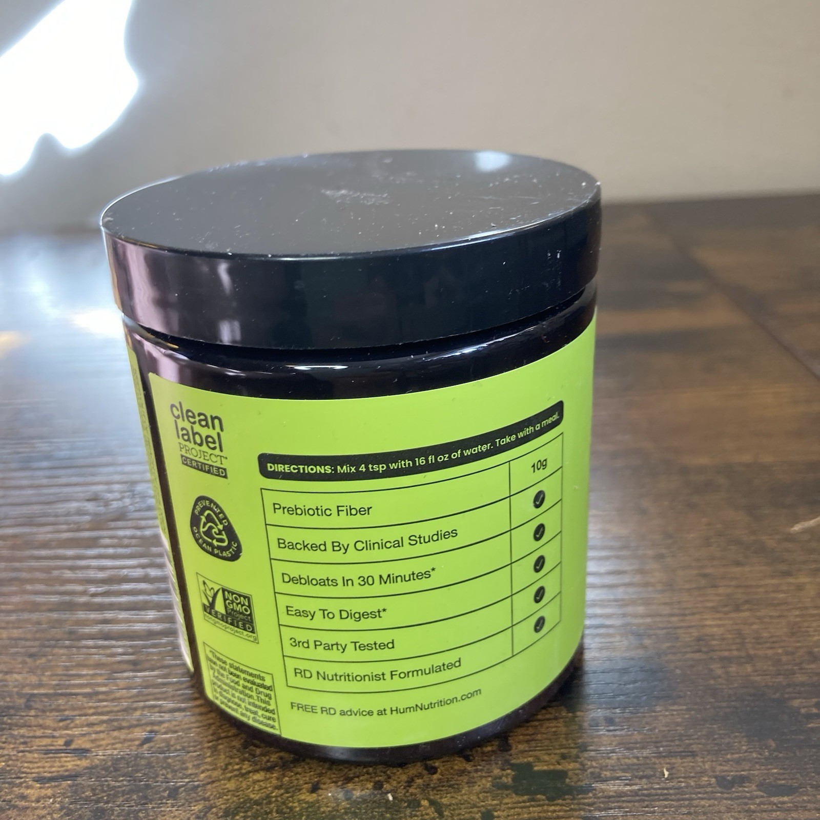 HUM Flatter Me Fiber Booster Debloat Dietary Supplement Strawberry Lemon 4 Oz