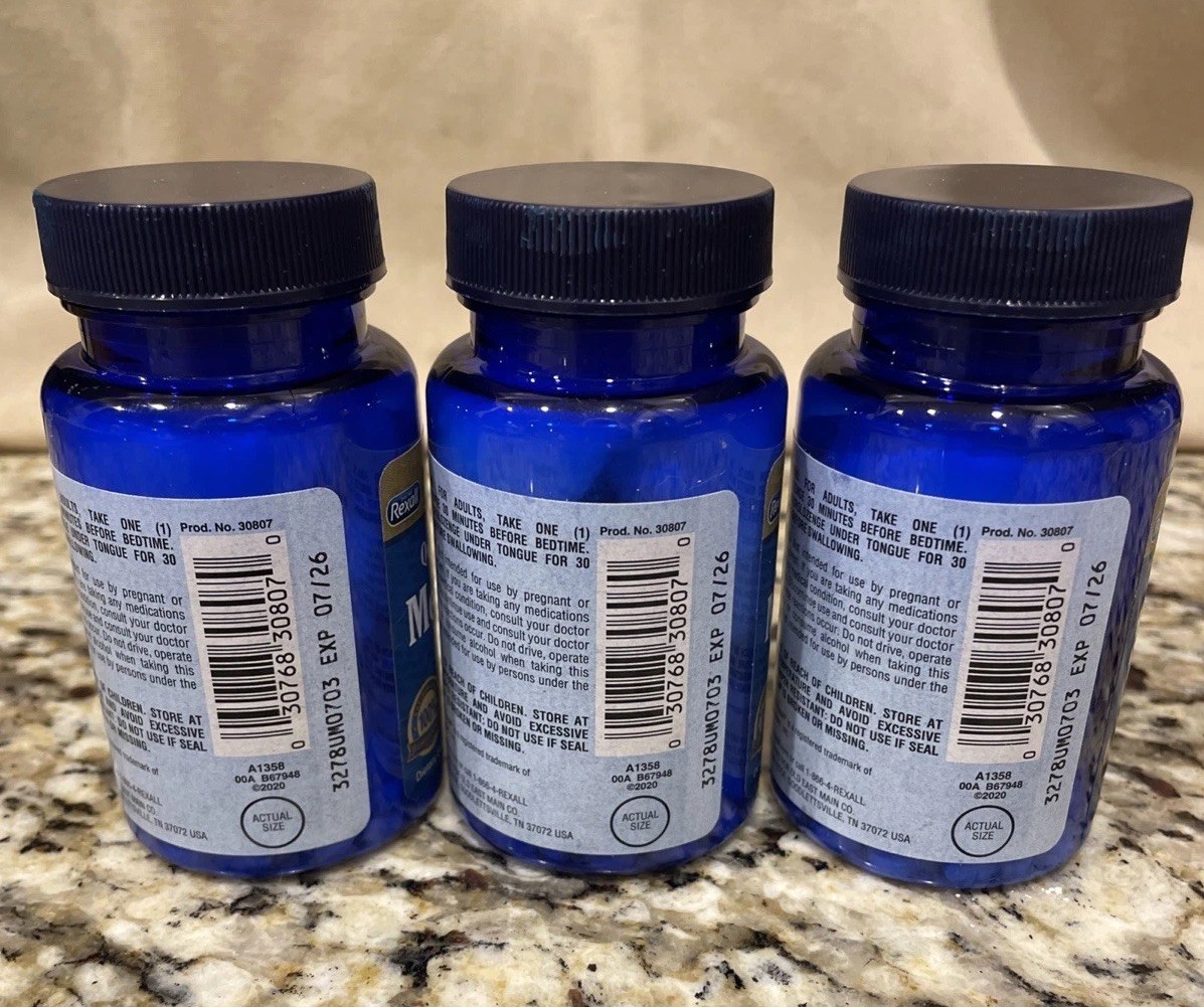 LOT OF 3 REXALL NATURALIST QUICK DISSOLVE MELATONIN 5 mg NEW SEALED EXP 07/26