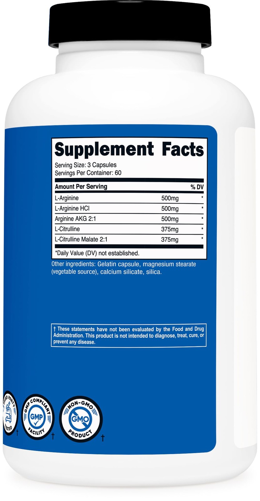 Nutricost Nitric Oxide Booster 2250mg, 180 Capsules – 180 Count (Pack of 1)