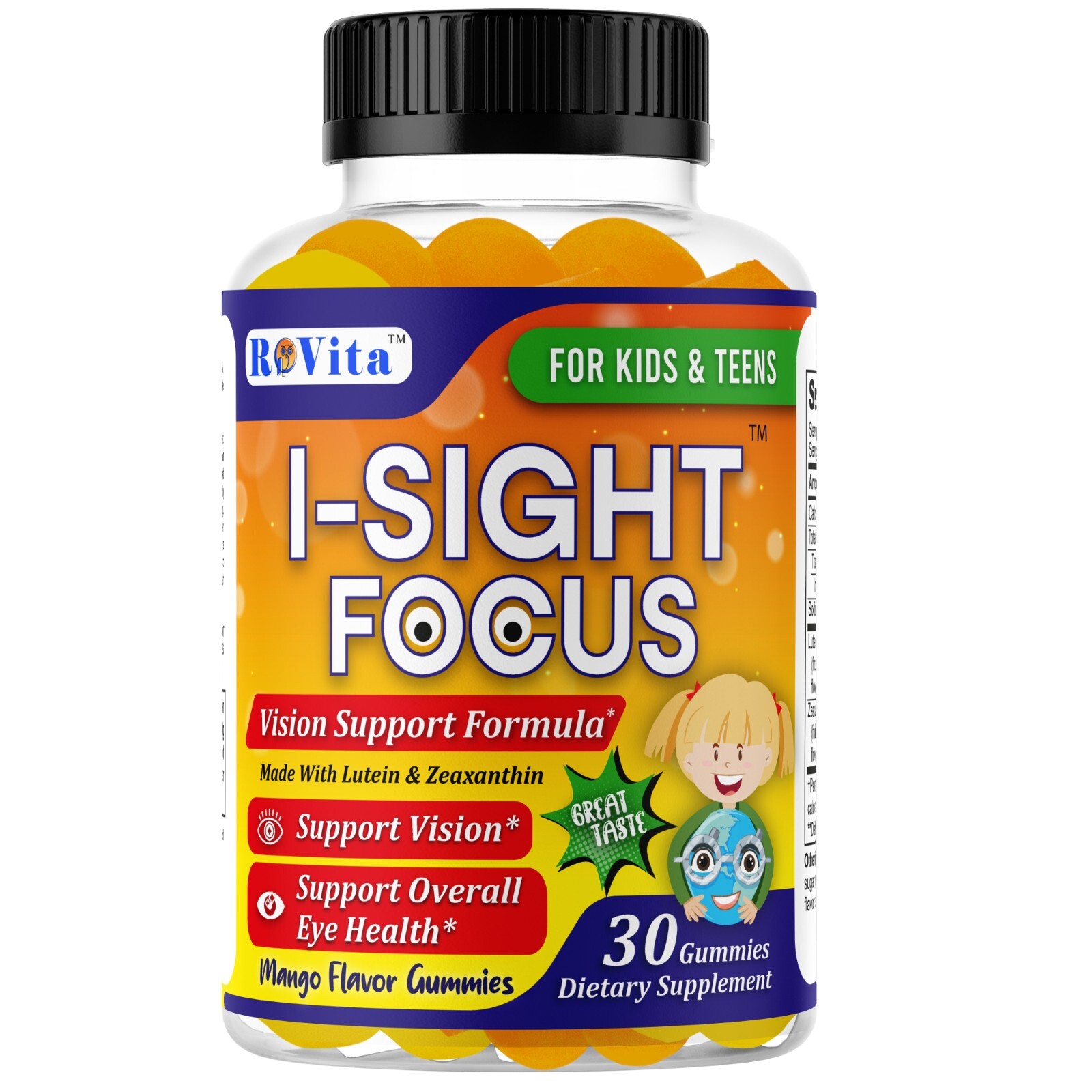 I-SIGHT FOCUS Kids Eye Health Gummies with Lutein & Zeaxanthin Vision Support