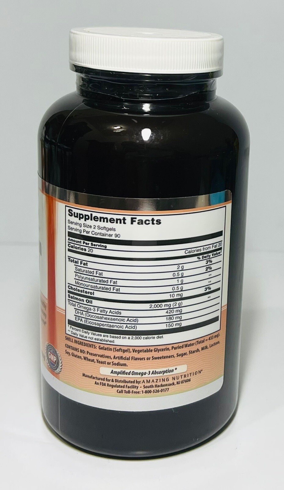 Wild Alaskan Salmon Oil 2000 mg per serving 180 Softgels Omega-3