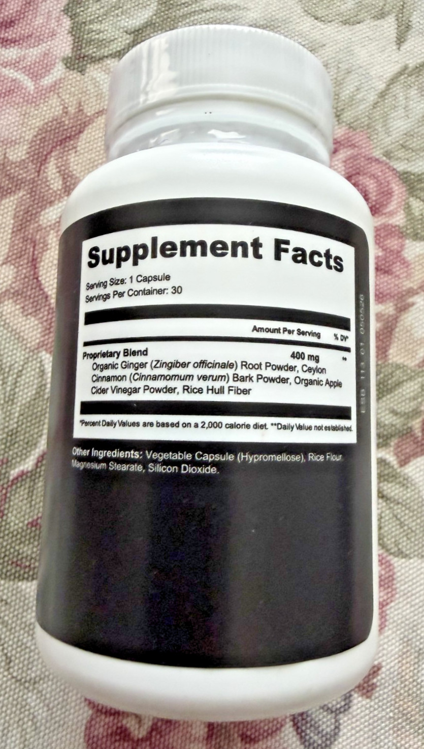 Nature’s Nutriwave Laellium– Ginger Root, Ceylon Cinnamon & ACV 1 Month Supply