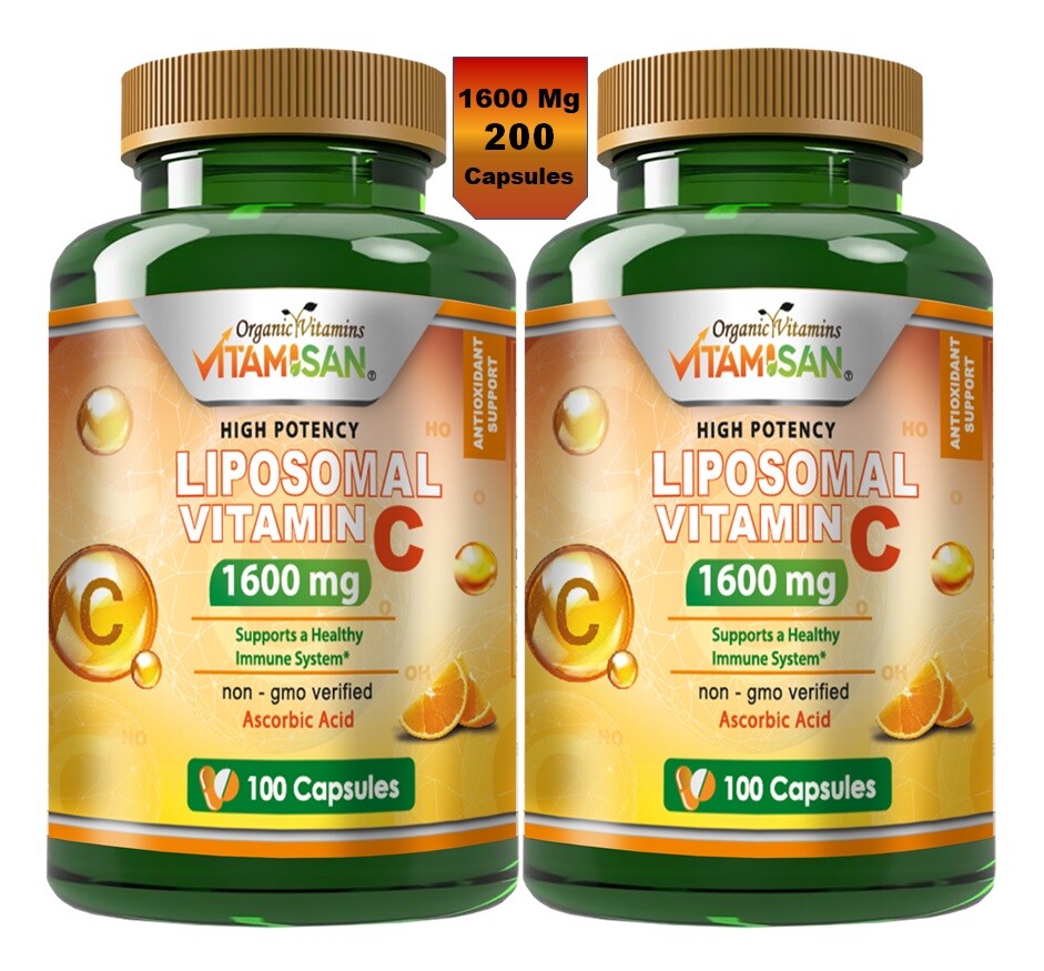 Liposomal Vitamin C 1600mg, 200 Capsules Fat Soluble Vit Supplements OV