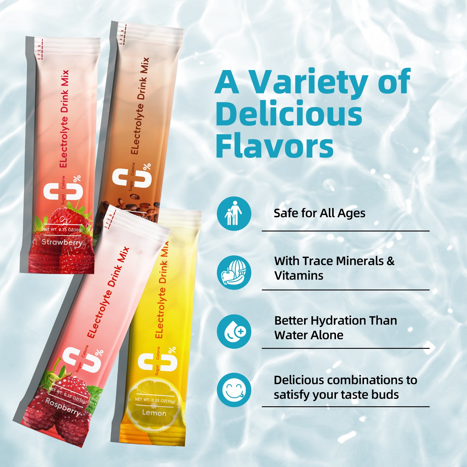 1/3X Electrolyte Powder Drink Mix Organic Fruit Liquid Daily,16 Stickpacks