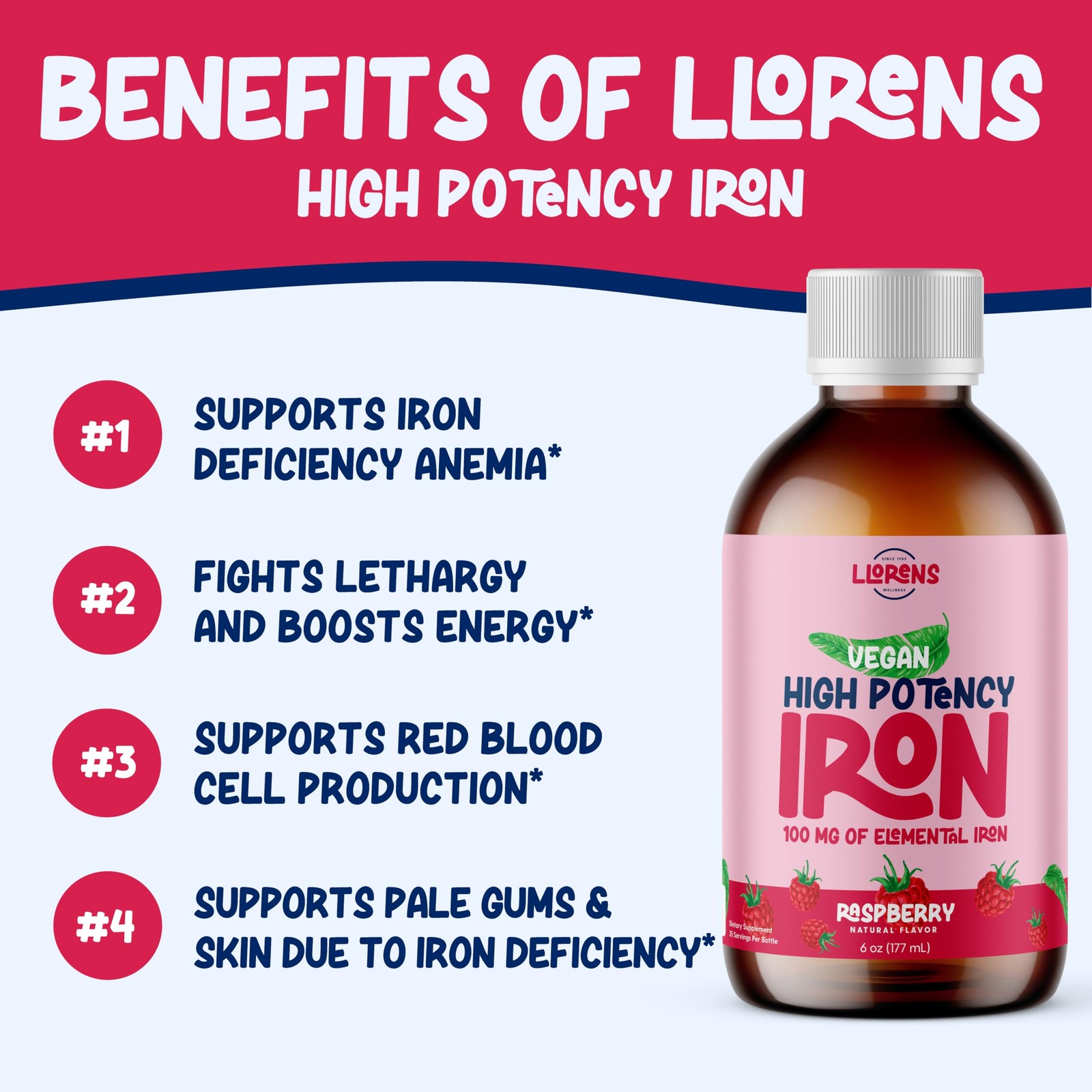 Iron Supplement Liquid High Potency for Women & 6 Fl Oz (Pack of 1)