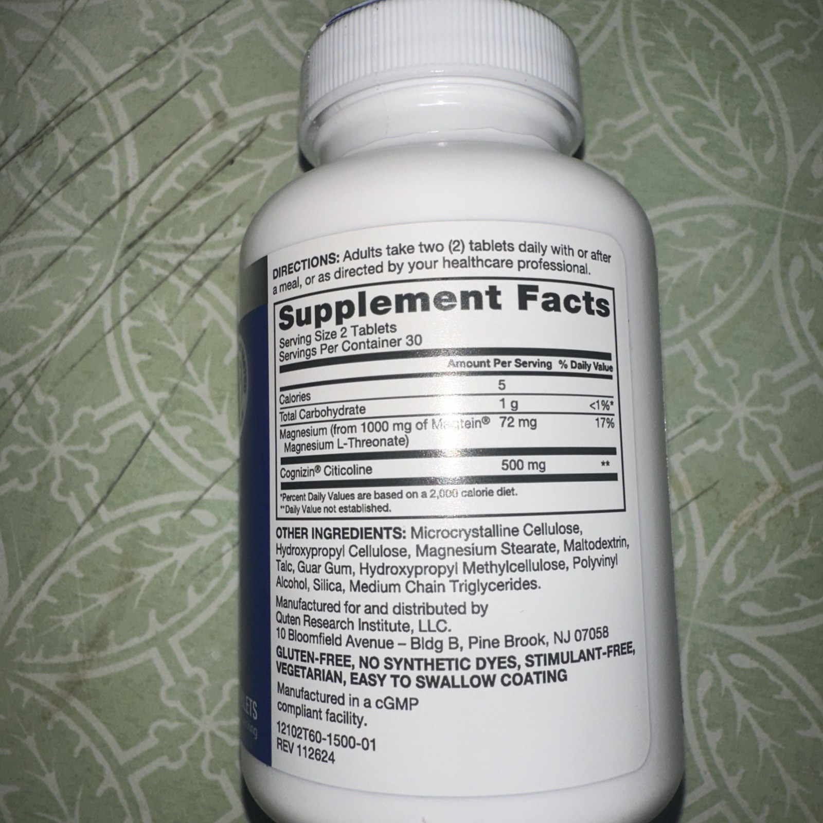 Qunol Brain Health Memory Plus Magnesium L-Threonate Citicoline
