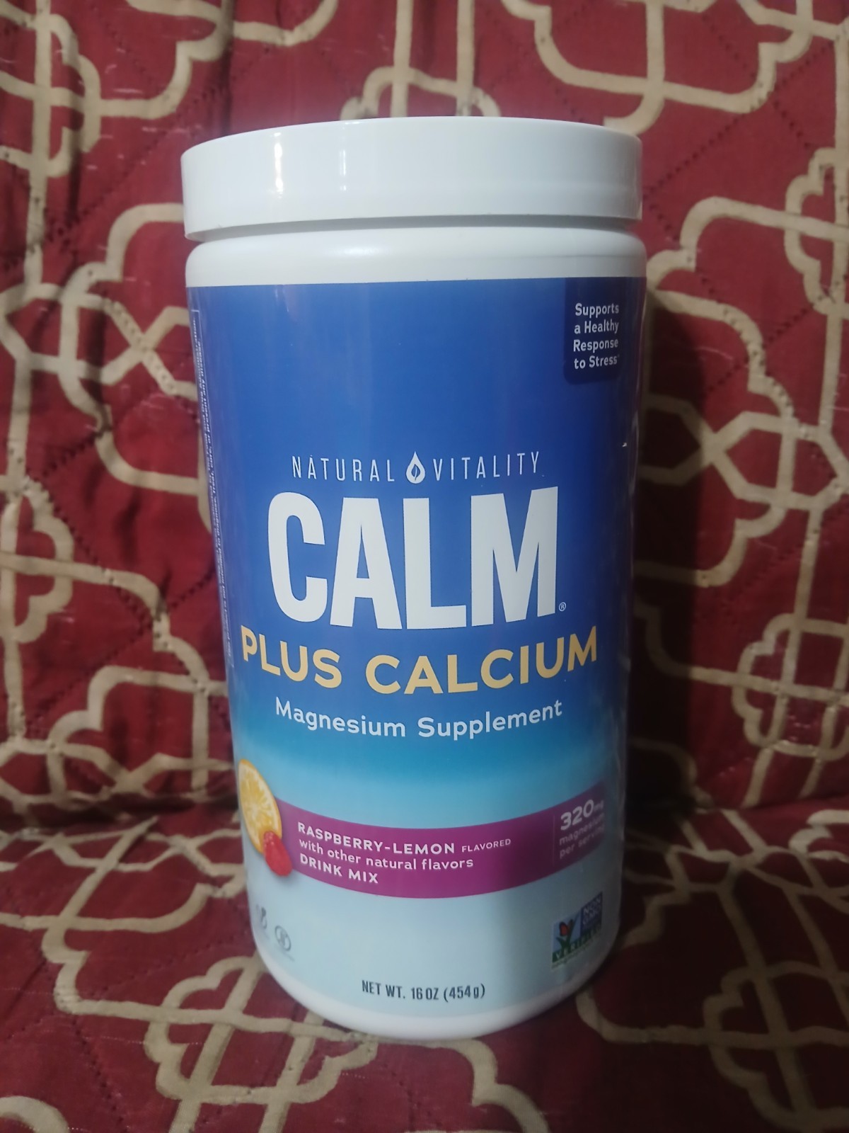 Natural Vitality Calm Magnesium Supplement Powder – Raspberry Lemon – 16oz