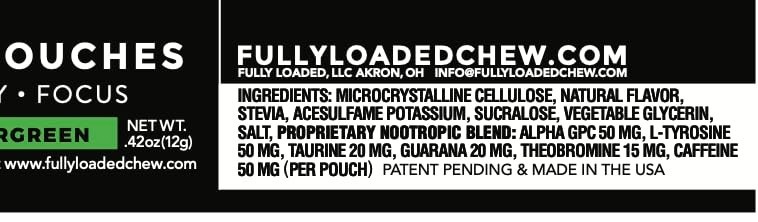 Nootropic Energy Pouches – Caffeine, Alpha GPC, Tyrosine, Taurine, Guarana – Win