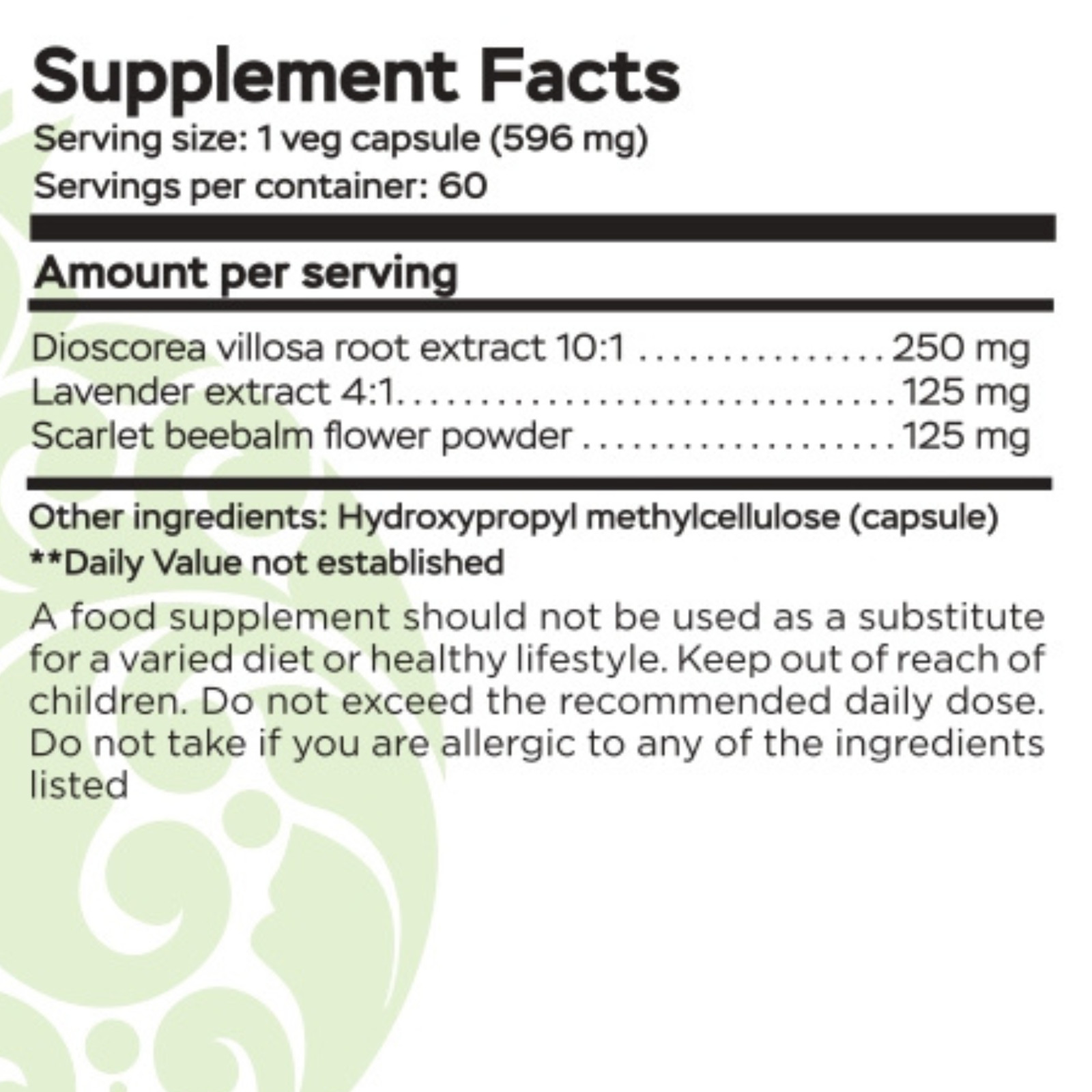 Wild Yam Supplements for Women Premenstrual Menopause Support Hormone Balance 60