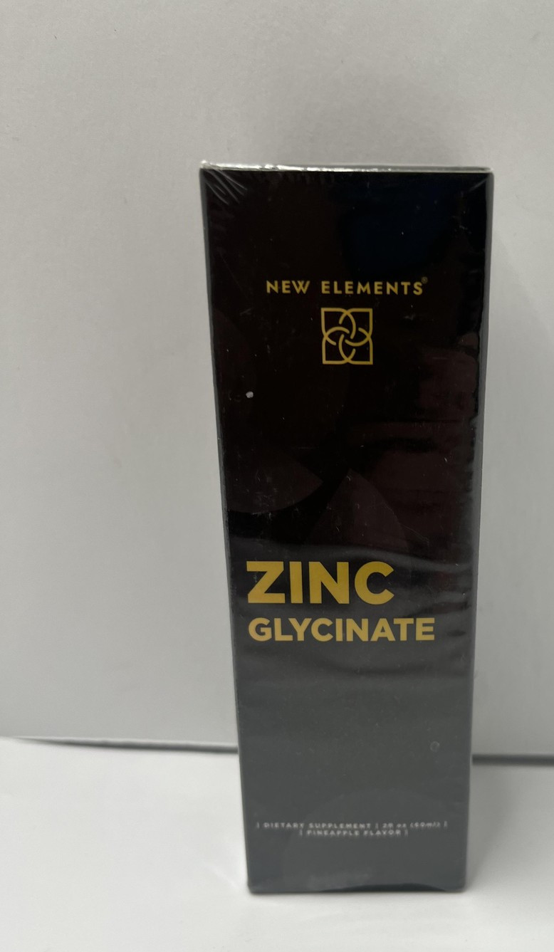 New Elements Zinc Glycinate 50mg 2 Oz Liquid Supplement Pineapple exp 05/26