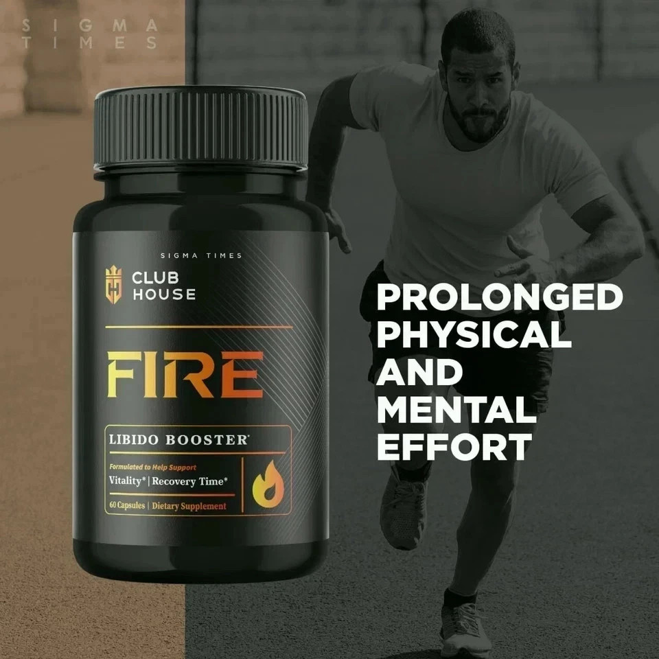 Clubhouse Fire Male Supplement for Advanced Stamina & Virility 60ct (Free Ship).