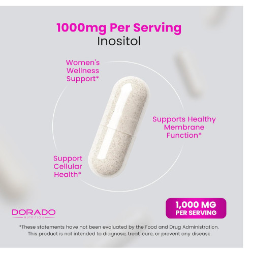 Inositol Myo-Inositol 1000mg 120 Caps Hormone Balance Support Vegan PCOS Control