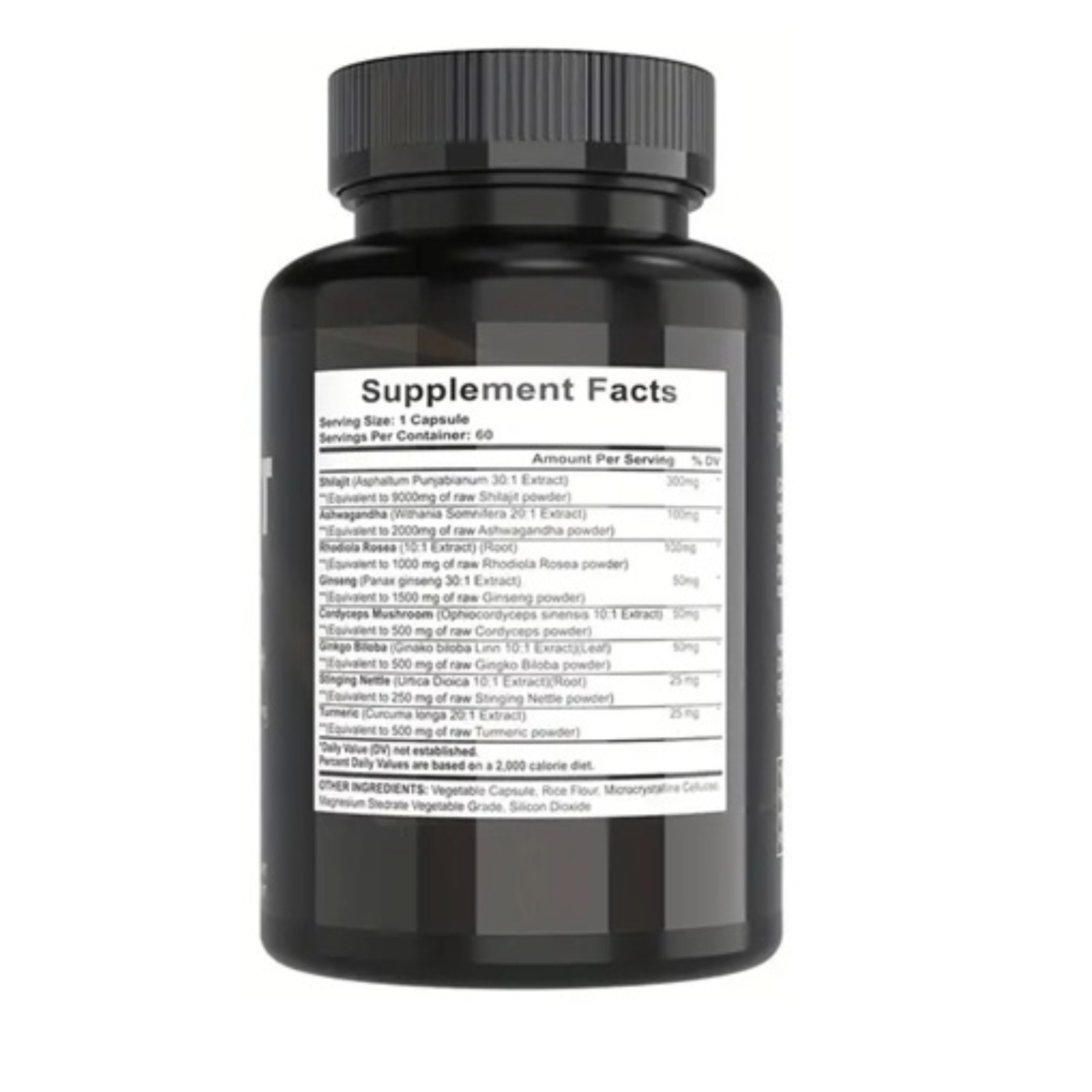 Shilajit 21,000mg 60Caps Asphaltum Naturally Fulvic Acid/Rhodiola NonGMO