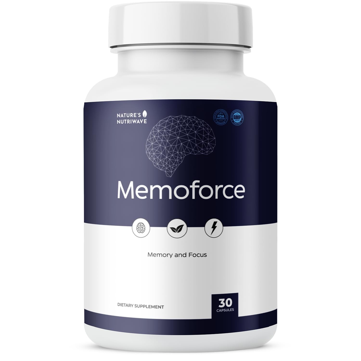 Nature’s NutriWave MemoForce Brain & Memory Support, 30 Capsules, Non-GMO