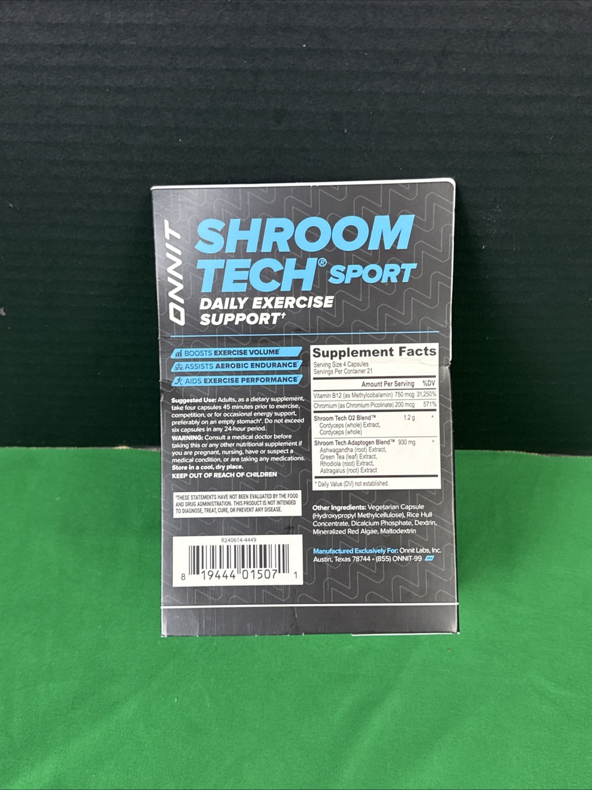 ONNIT Shroom Tech Sport Pre-Workout Energy Support Capsules 84 Ct 09/26