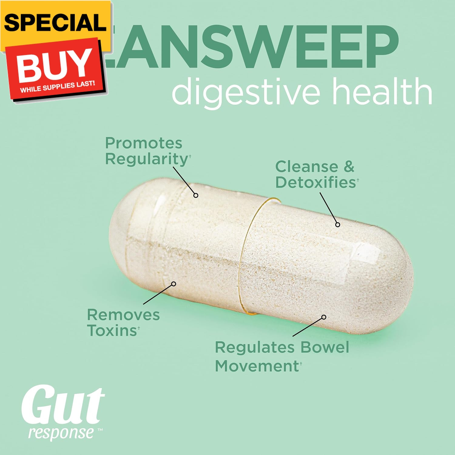 CleanSweep Capsules, Supports Healthy Bowel Movements, Digestive Health Support,