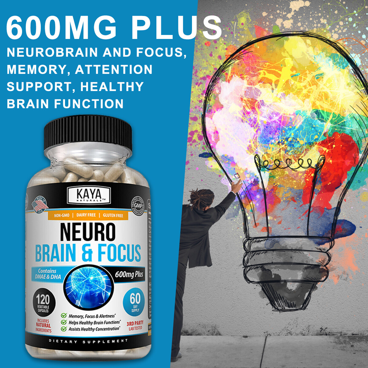 Nootropic Supplement-Supports Healthy Focus&Concentration,Healthy Brain Function