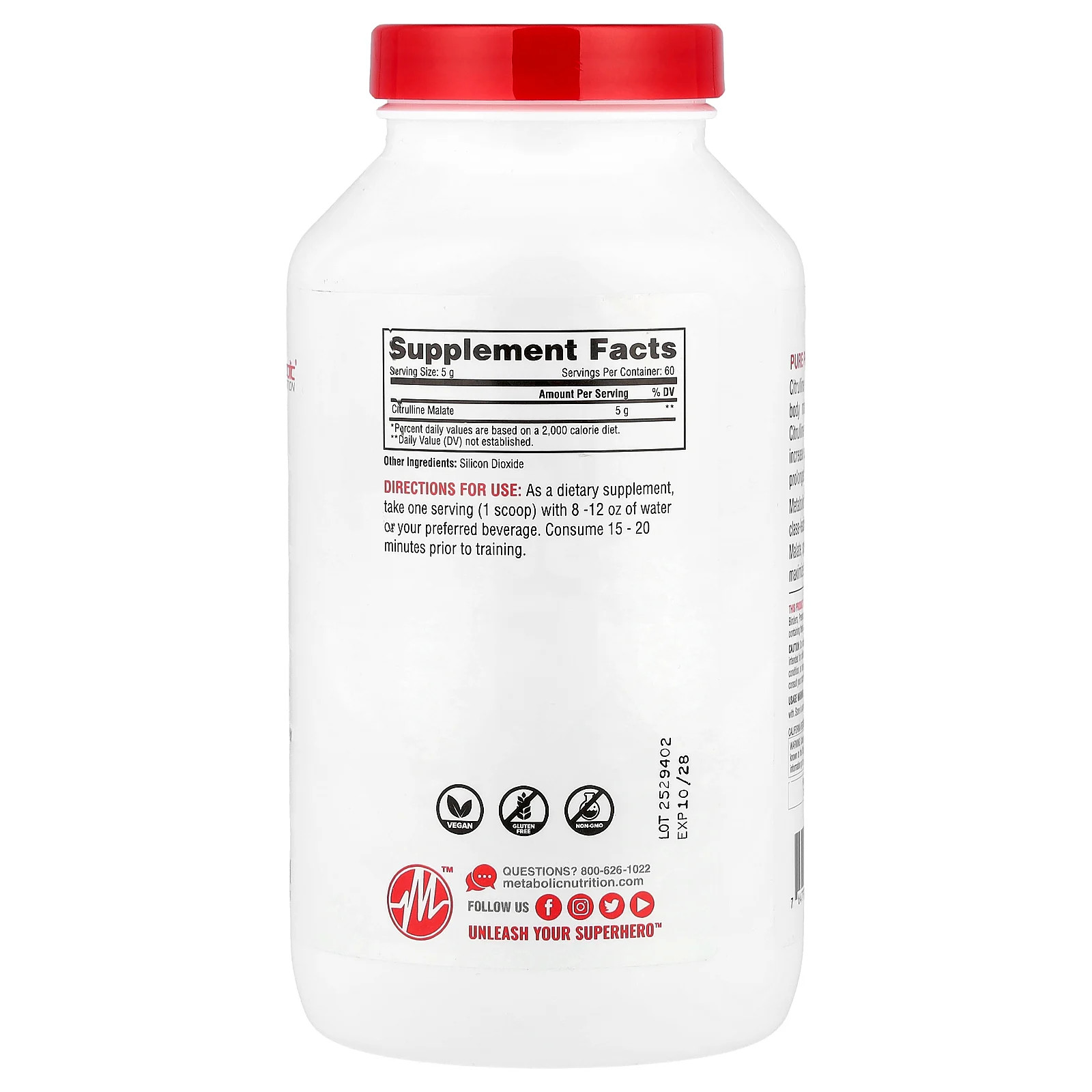 Citrulline, Unflavored , 10.58 oz (300 g)