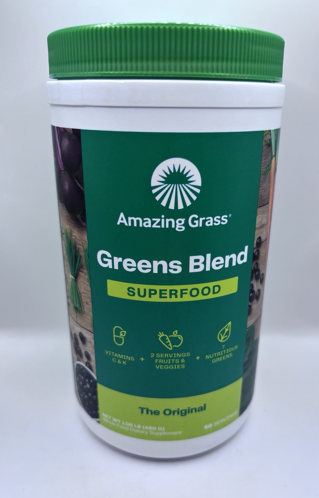 Amazing Grass Green Superfood The Original Drink Powder 60 Serv. Sealed BB 7/26