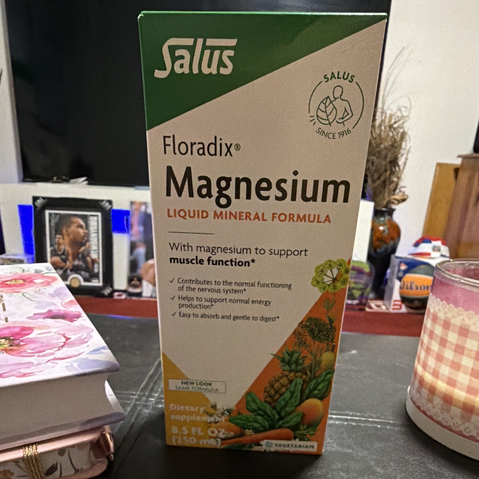 Salus Floradix Magnesium Liquid Mineral Formula 250 mg, Gluten-Free, 8.5 fl oz