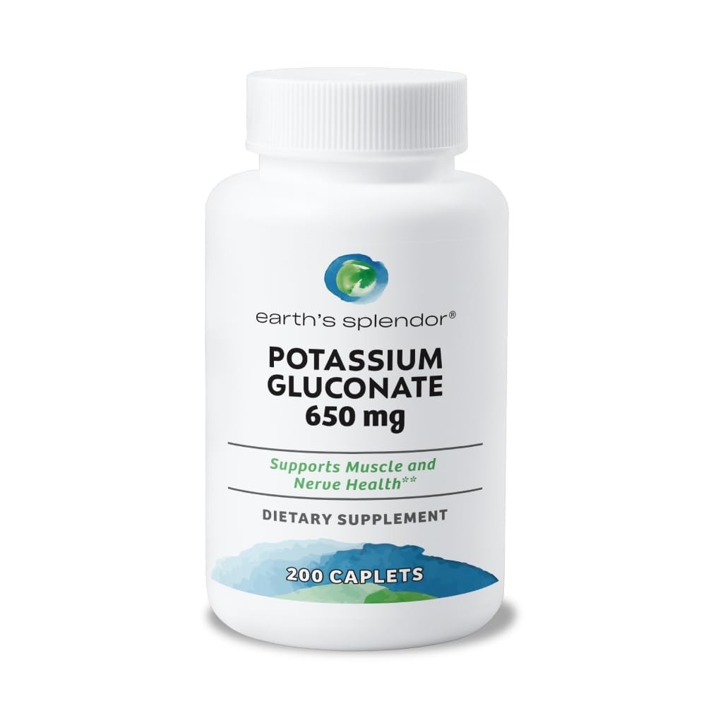 Earth’s Splendor Potassium 200 Count (Pack of 1), Gluconate 2 Pack