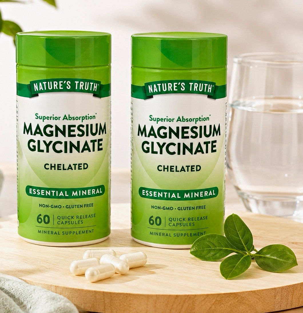 2 Nature’s Truth Magnesium Glycinate 60 Ct Exp 03/2029
