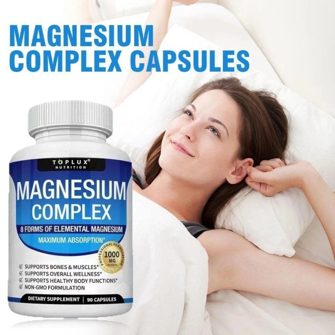 Toplux Nutrition Magnesium Complex Supports 8 Elemental Magnesium 1000mg