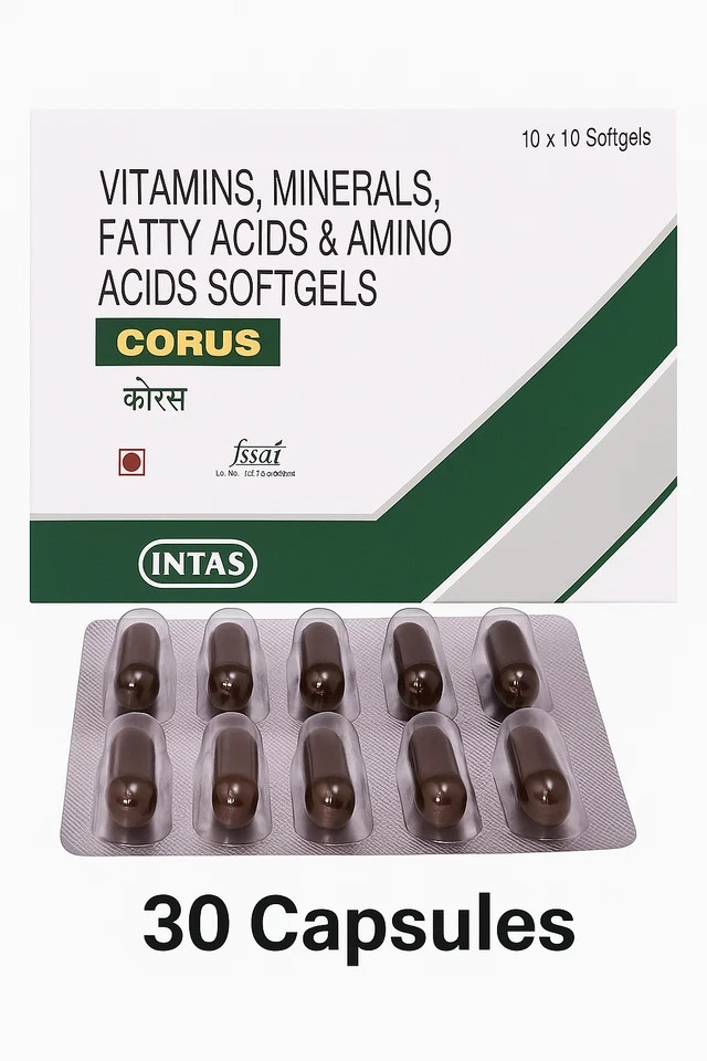 Charak Corus Soft Gelatin Capsules – ( 30 Caps ) for General Health & Well‑Being