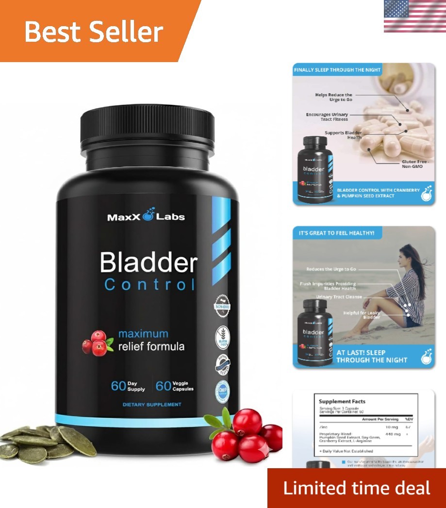 Bladder Control Supplements for Women & Men | 60 Easy-Swallow Capsules