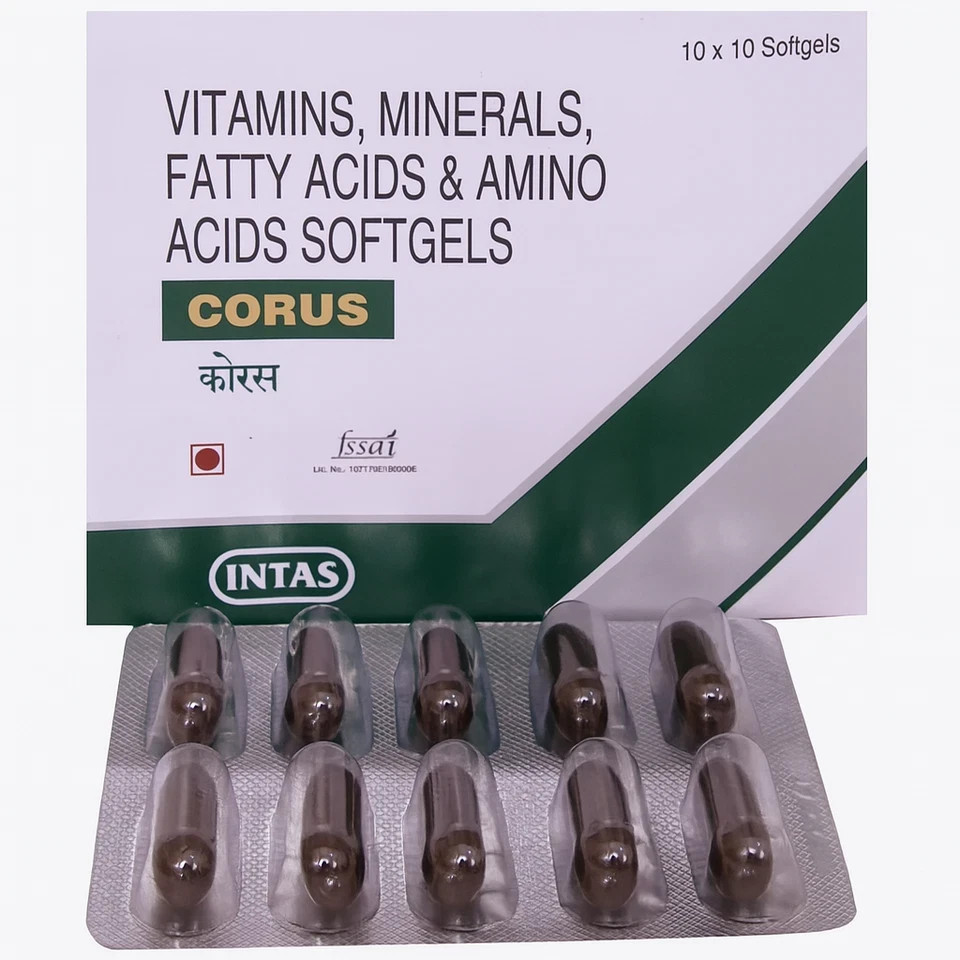 Charak Corus Soft Gelatin Capsules – ( 50 Caps ) for General Health & Well‑Being
