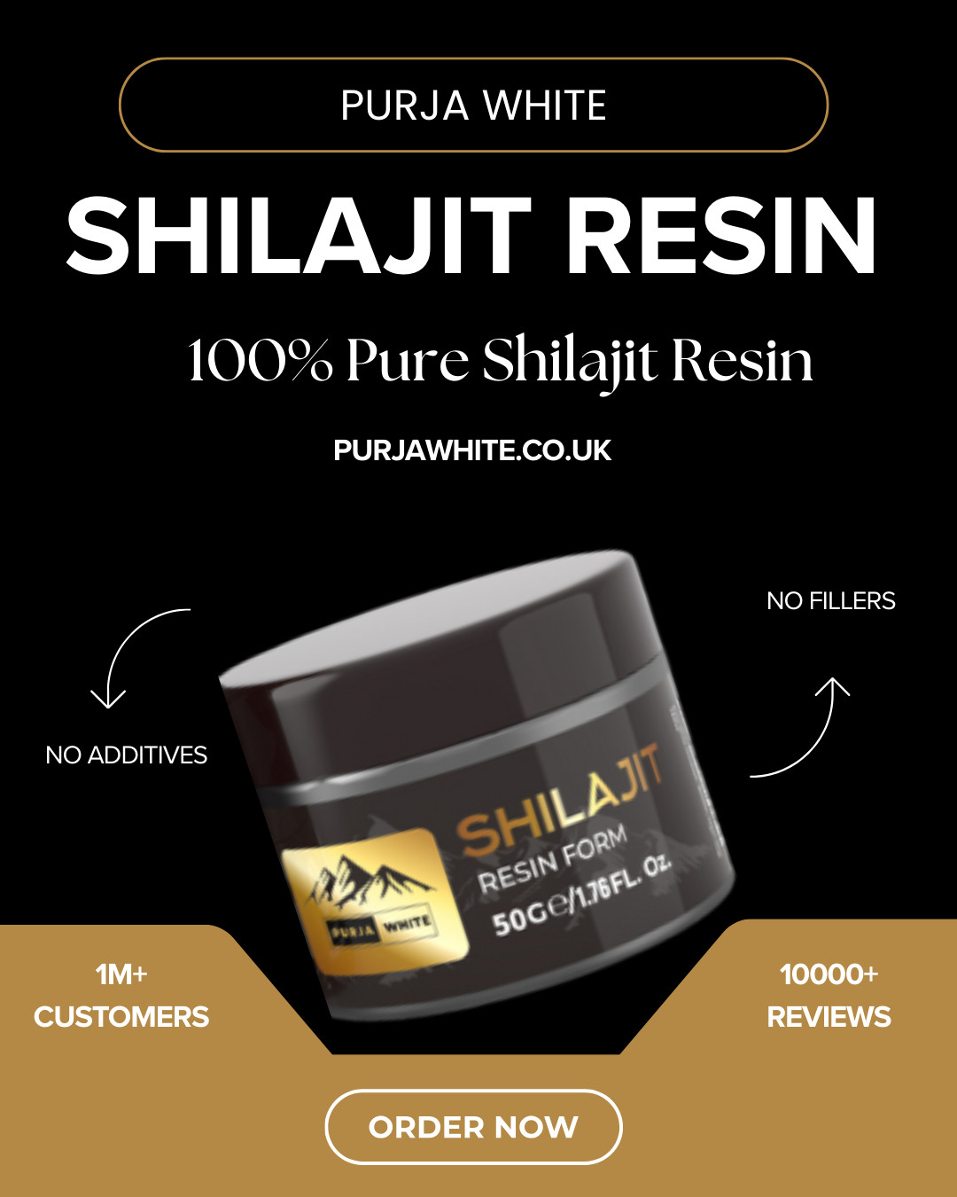 Purja White Himalayan Shilajit Resin-100% Pure Gold Grade | Fulvic & Humic Vegan