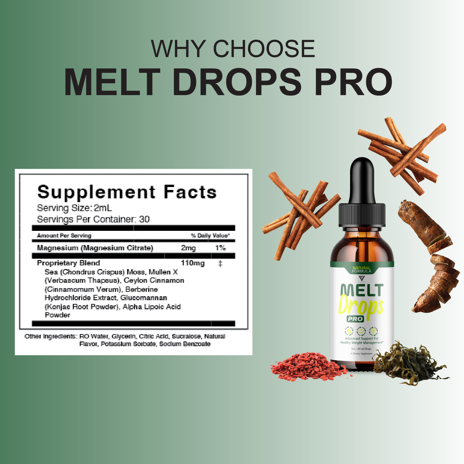Melt Drops Pro Supplement, Melt Drops Pro Weight Management (2oz)