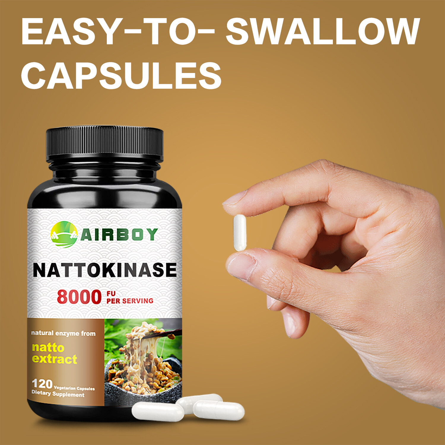 Nattokinase 8000FU – Heart Health Supplement, Circulatory Health, Non-GMO