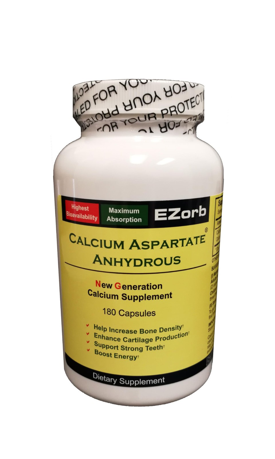 Ezorb Calcium Capsules for Bone Joint and Muscle Health – 180 Count