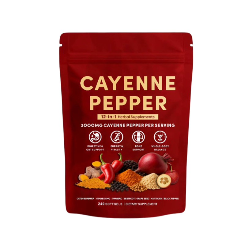 Capsaicin Cayenne Pepper Supplement 240 Count with Beetroot Grape Seed D3 K2
