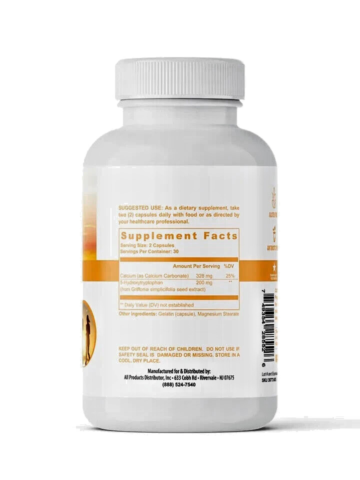 5-HTP Supplement, Serotonin for Sleep and Stress, Supports Weight Loss – 60 Caps