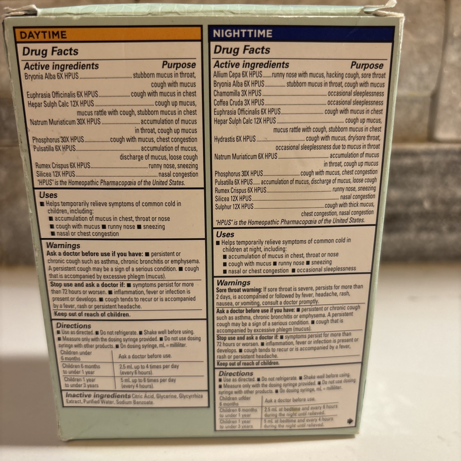 Hyland’s Naturals Baby MUCUS COLD Relief – Combo Pack – 4Fl oz Ea.- EXP 08/2025