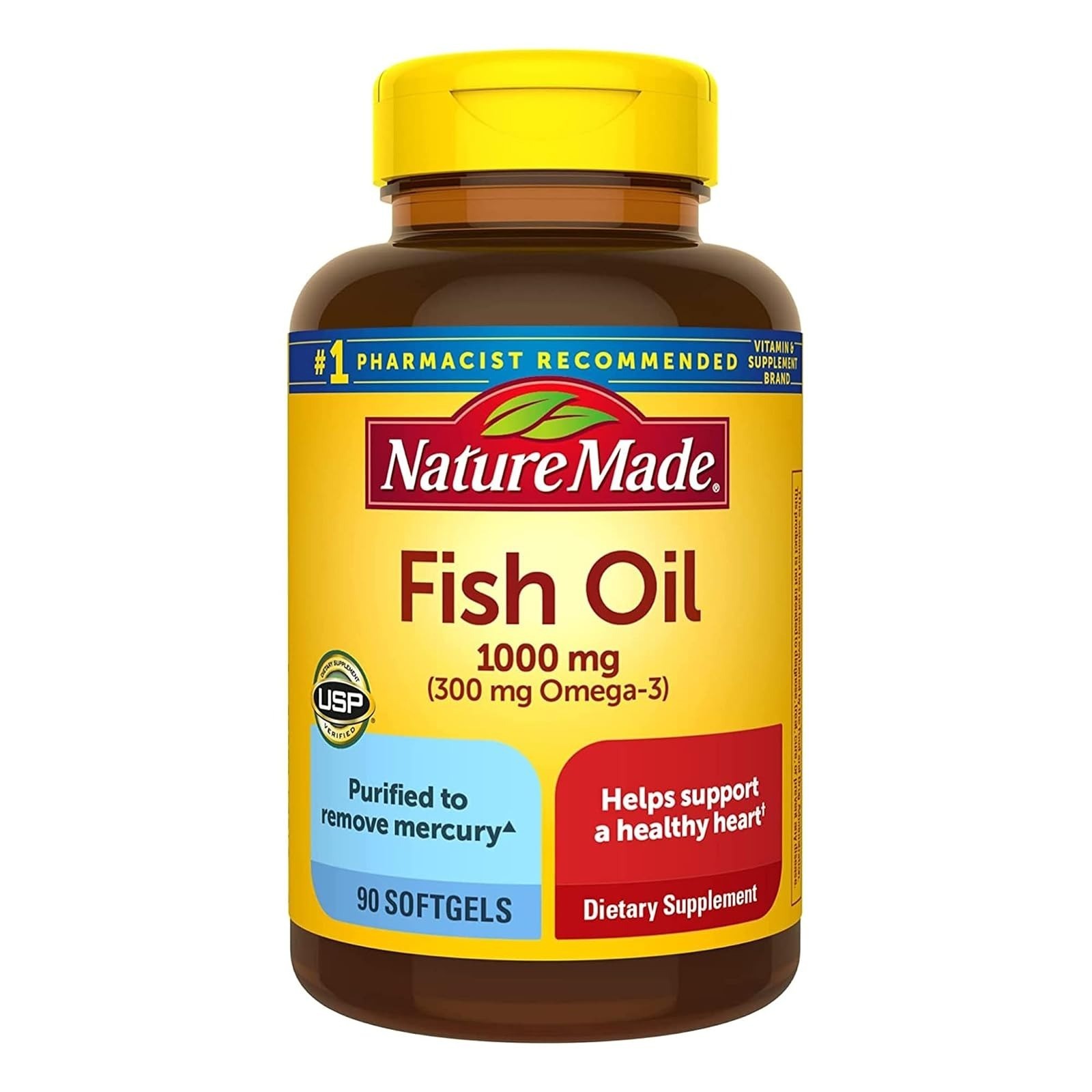 Nature Made Fish Oil Omega 3 Supplements, 1200mg Softgels, 100 Count
