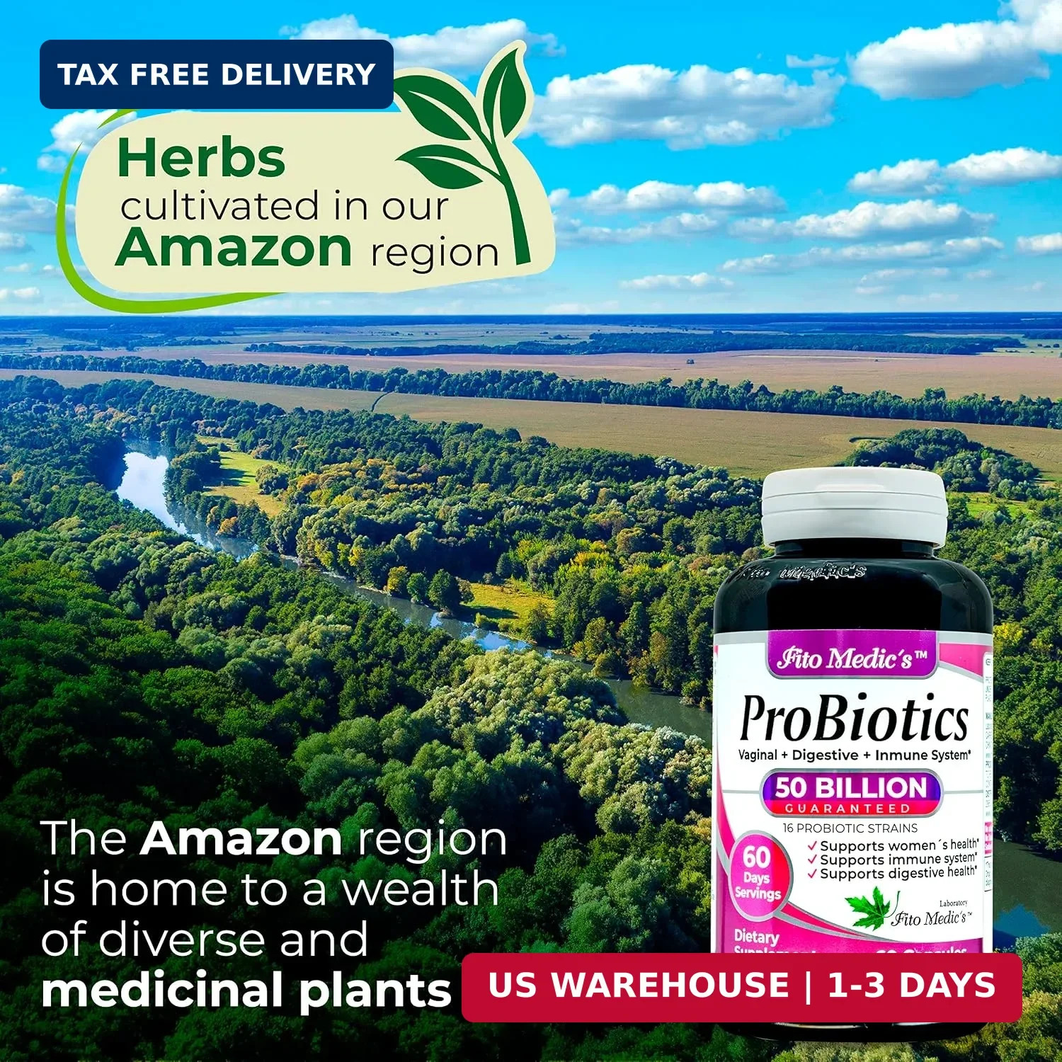 FITO MEDIC’S Lab Probiotic Supplement, 50 Billion CFU, 16 Strain Blend, 60 Day S