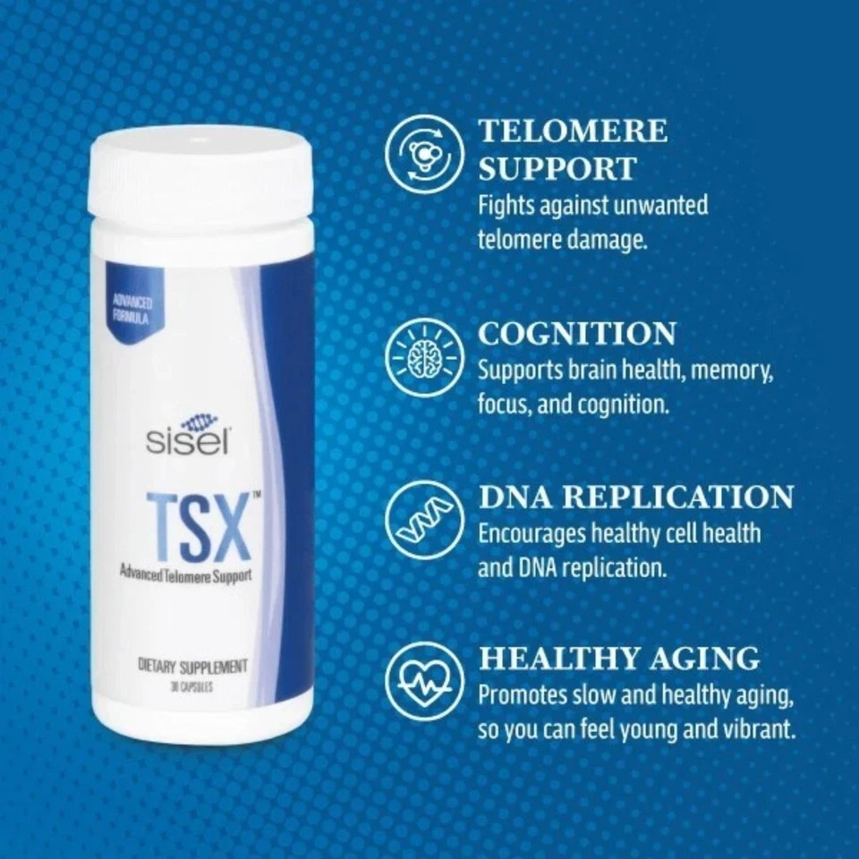 Sisel TSX Advanced Telomere Support – 30 Caps – Exp 11/27 – New! Sealed!