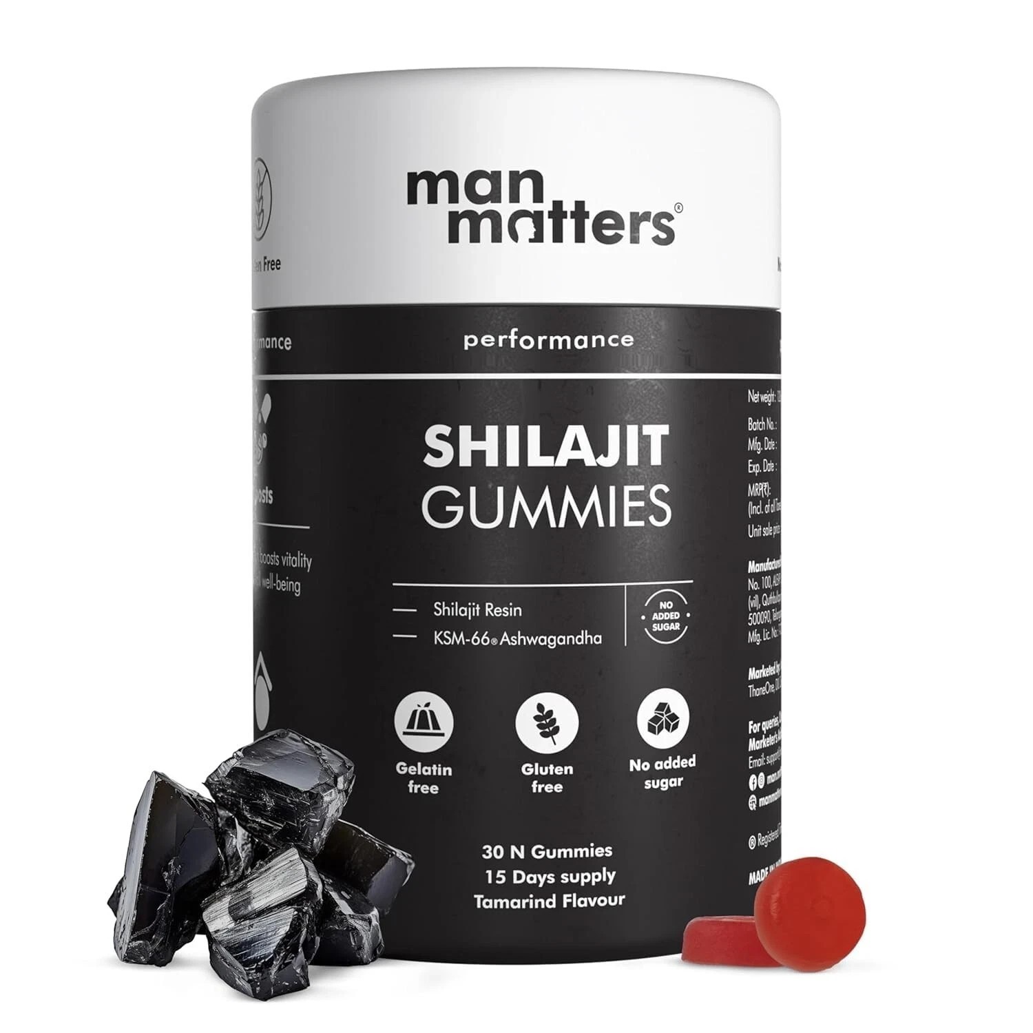 Man Matters Pure Himalayan Shilajeet Gummies Boosts Stamina 30 Gummys