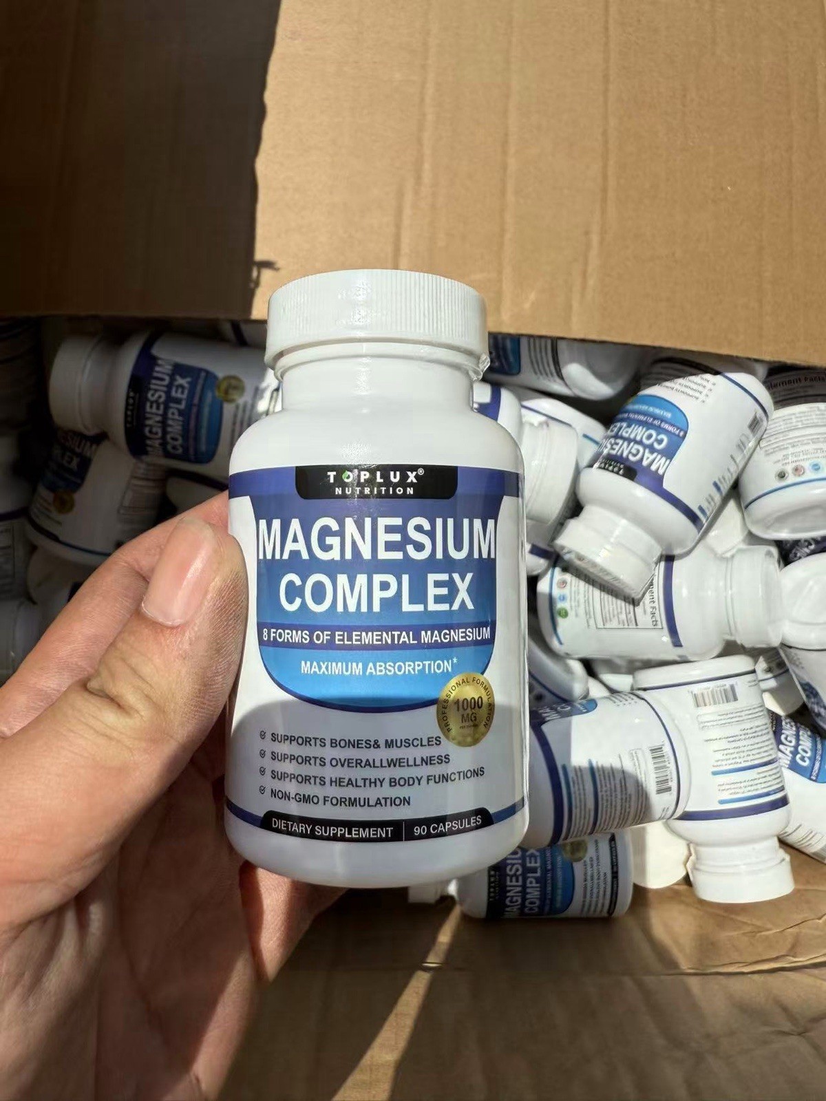 Toplux Nutrition Magnesium Complex 1000mg Capsules 90 Count Non-GMO