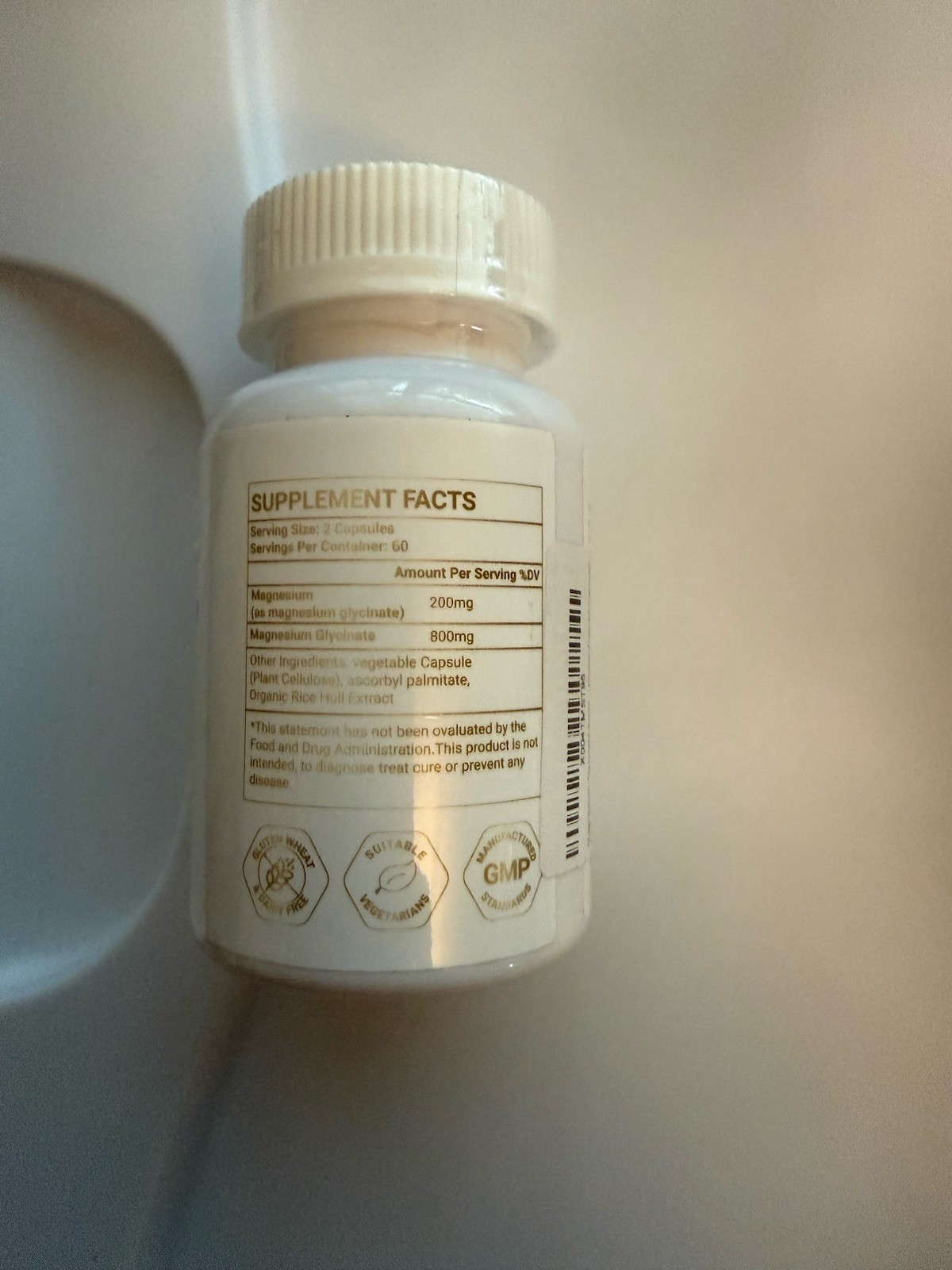 YYURAURB Magnesium Glycinate 1000mg 60 Capsules Gluten-Free Non-GMO Vegetarian