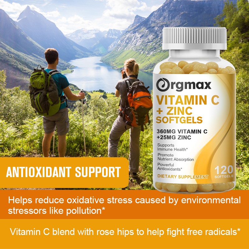 Vitamin C & Zinc Vegetarian 120 Capsules Immune System Support & Booster