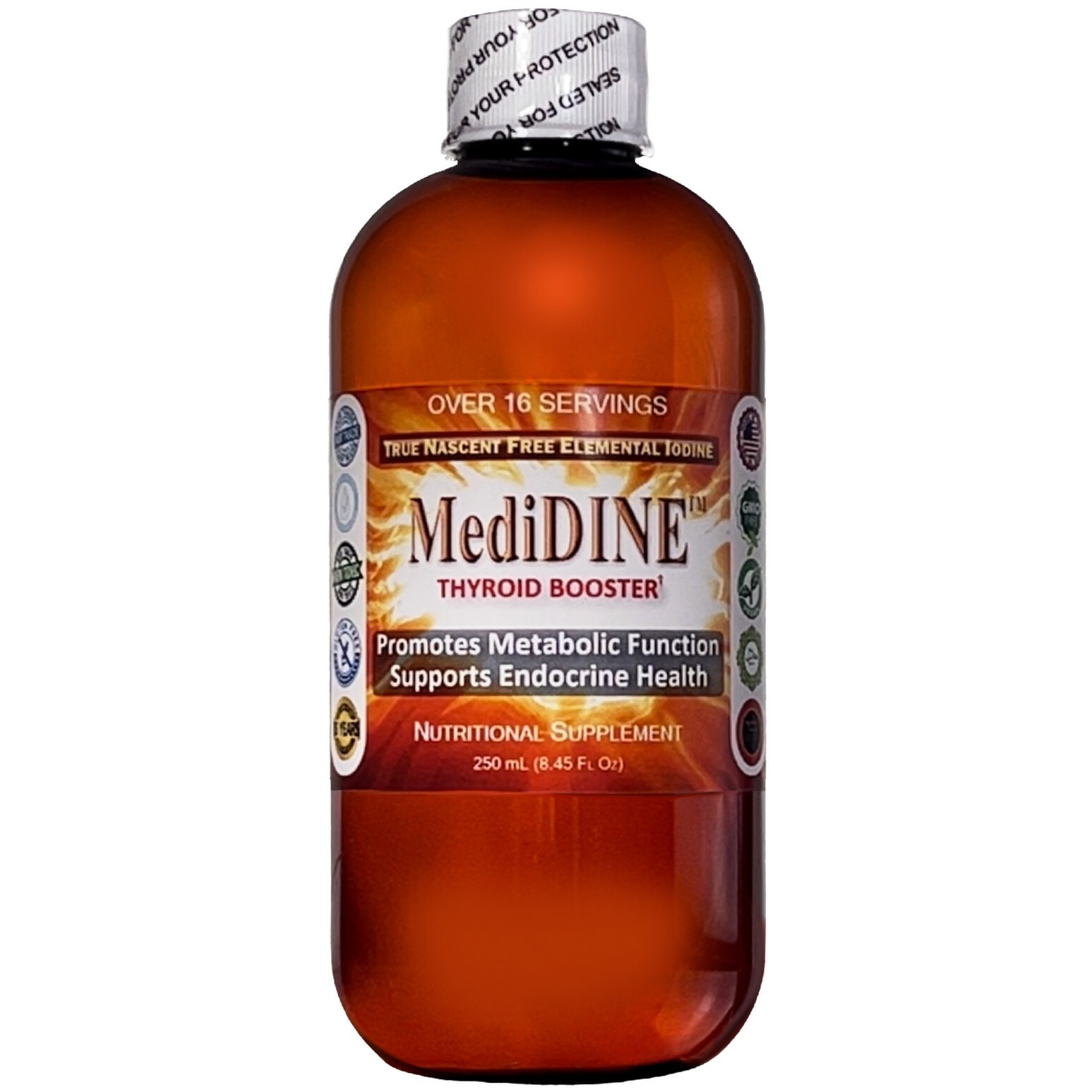 MediDINE™ True Nascent Iodine Dietary Supplement – 0.006% – 250 mL in Plastic