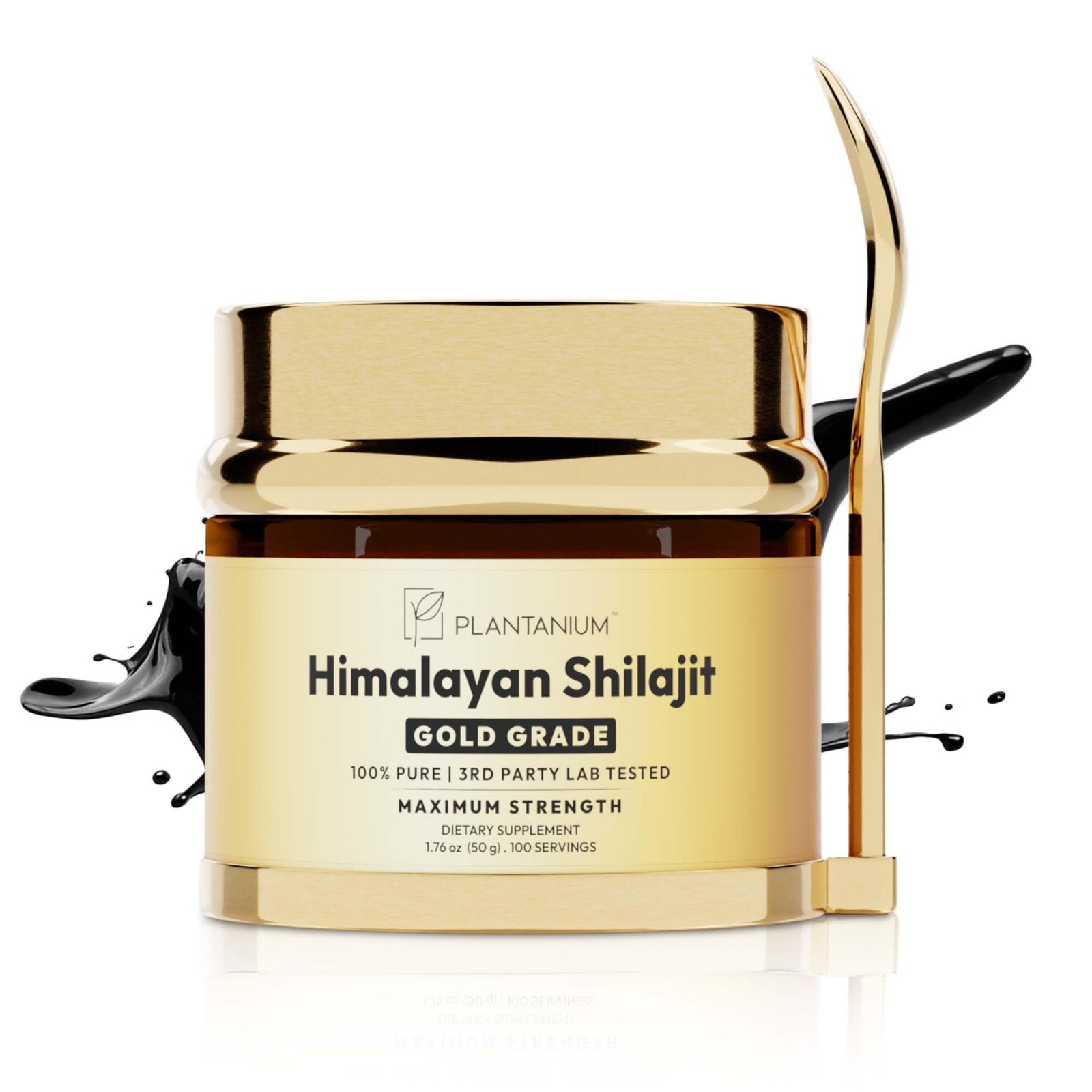 Plantanium Gold Grade Premium Himalayan Shilajit Resin 50g, 100 Servings, 85+…