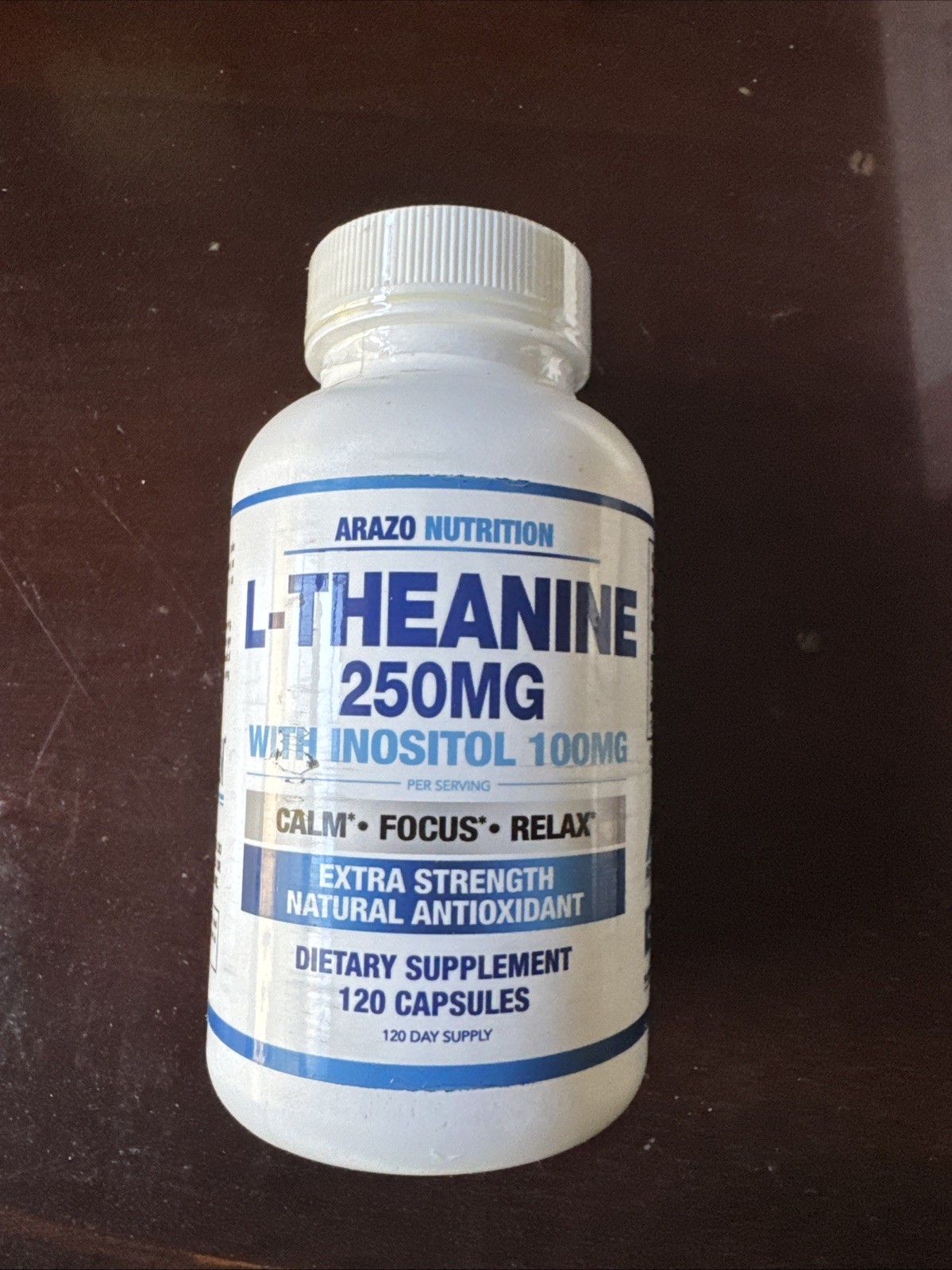 Arazo Nutrition L-Theanine 250Mg (Extra Strength) Inositol 100Mg,120 Caps2/28exp