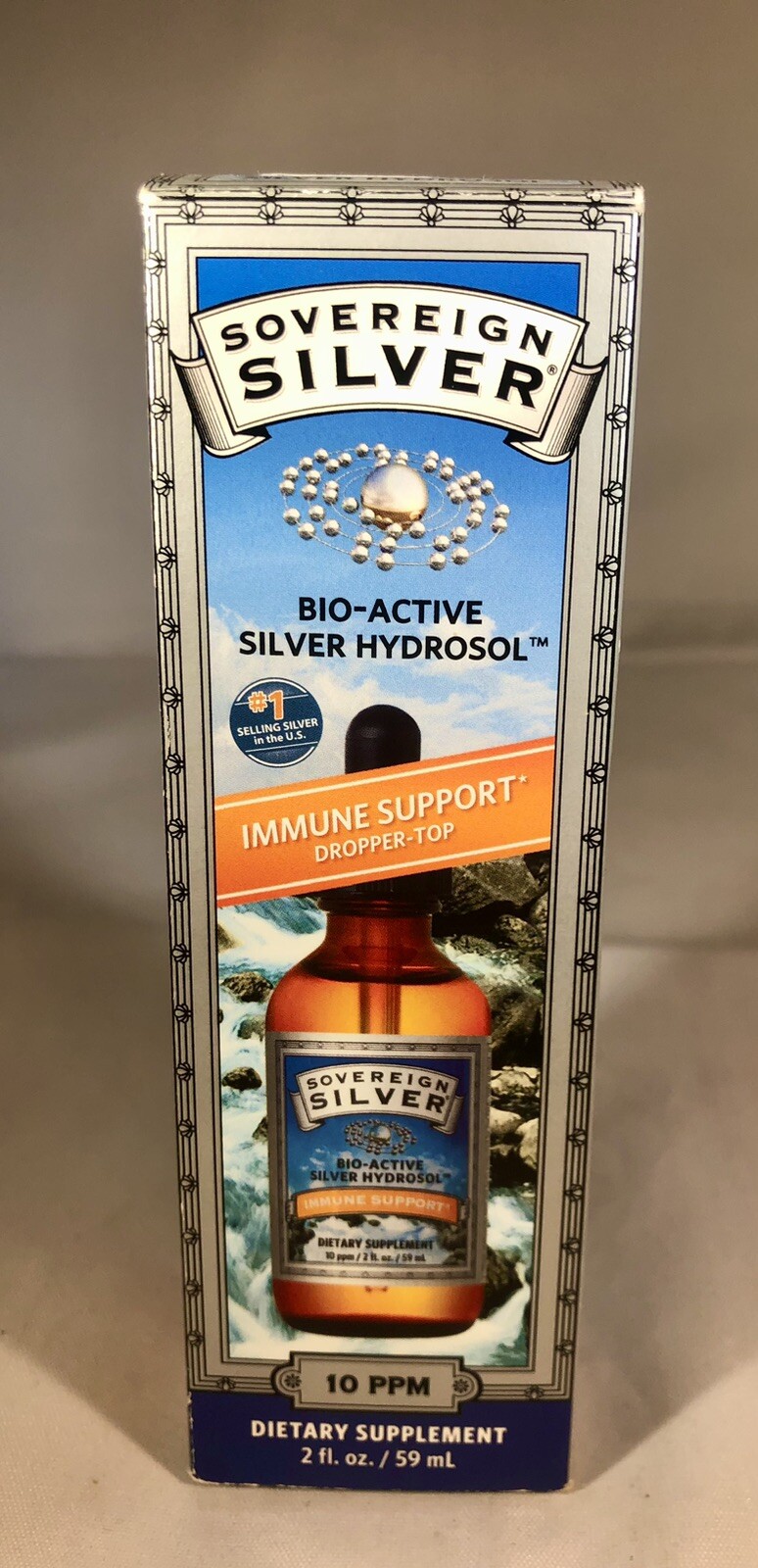 Sovereign Silver Bio-Active Hydrosol for Immune Support. 10ppm 2oz Dropper
