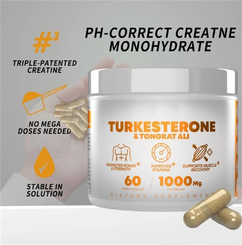 3 PACK Turkesterone 1000 Mg Organic Capsules Supplement Muscle Growth &*Recovery