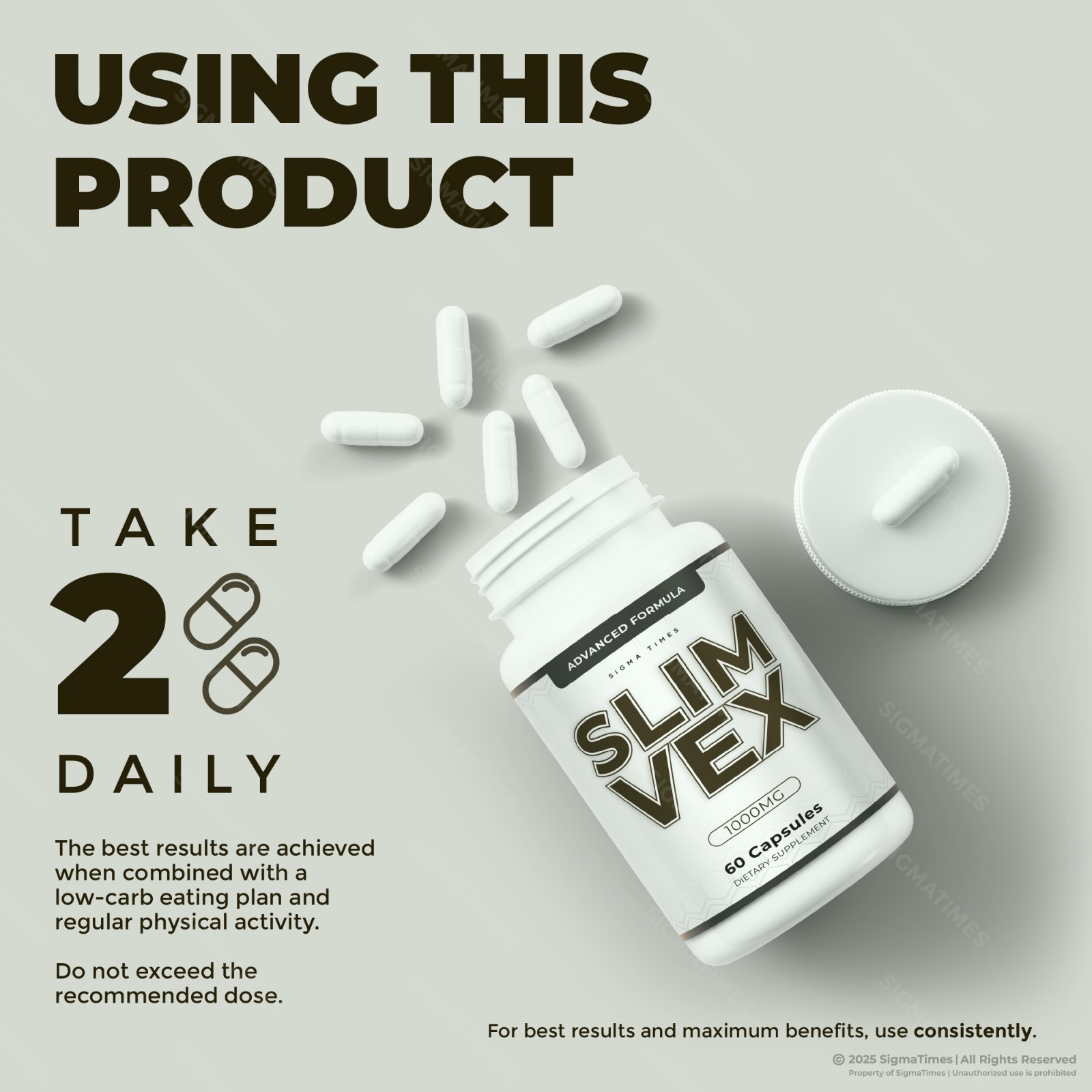 Slimvex Capsules, Daily Supplement for Weight Loss, Metabolism & Energy 60ct